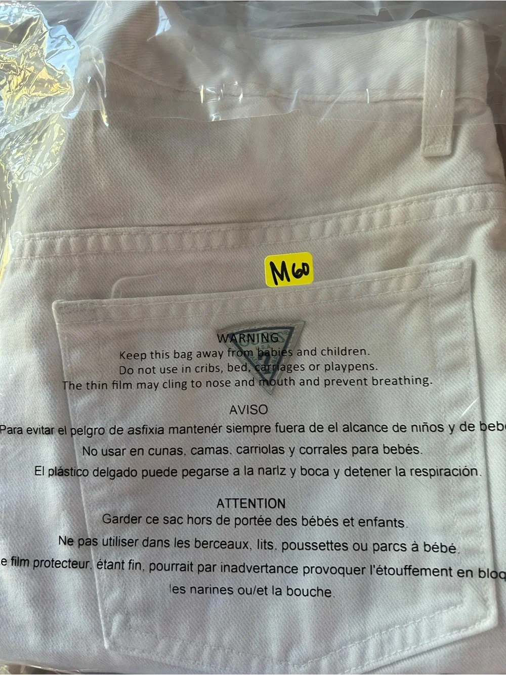 Guess Vintage 1990s White Jean Shorts Cotton Sz 30